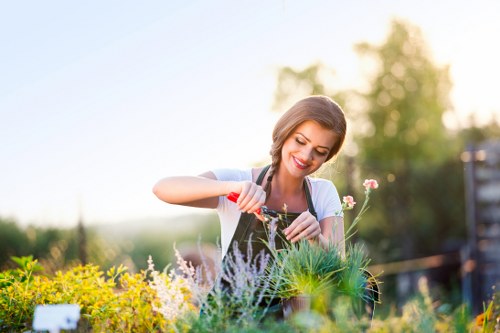 Team members performing garden maintenance in Seven Sisters
